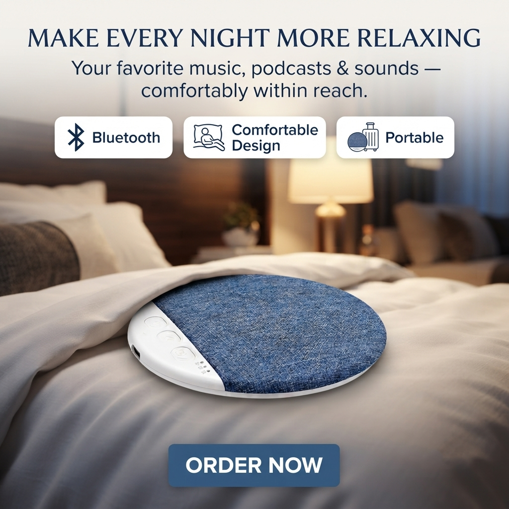 SleepSound™ Bluetooth Pillow Speaker - Portable Bedside & Sleep Speaker