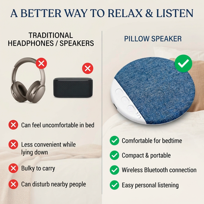 SleepSound™ Bluetooth Pillow Speaker - Portable Bedside & Sleep Speaker