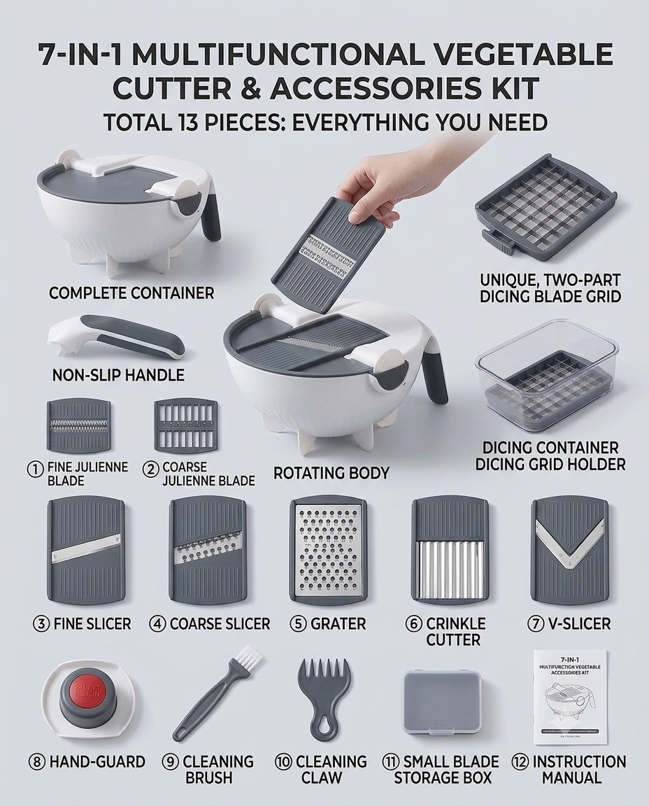 7 in 1 Multifunction Vegetable Cutter