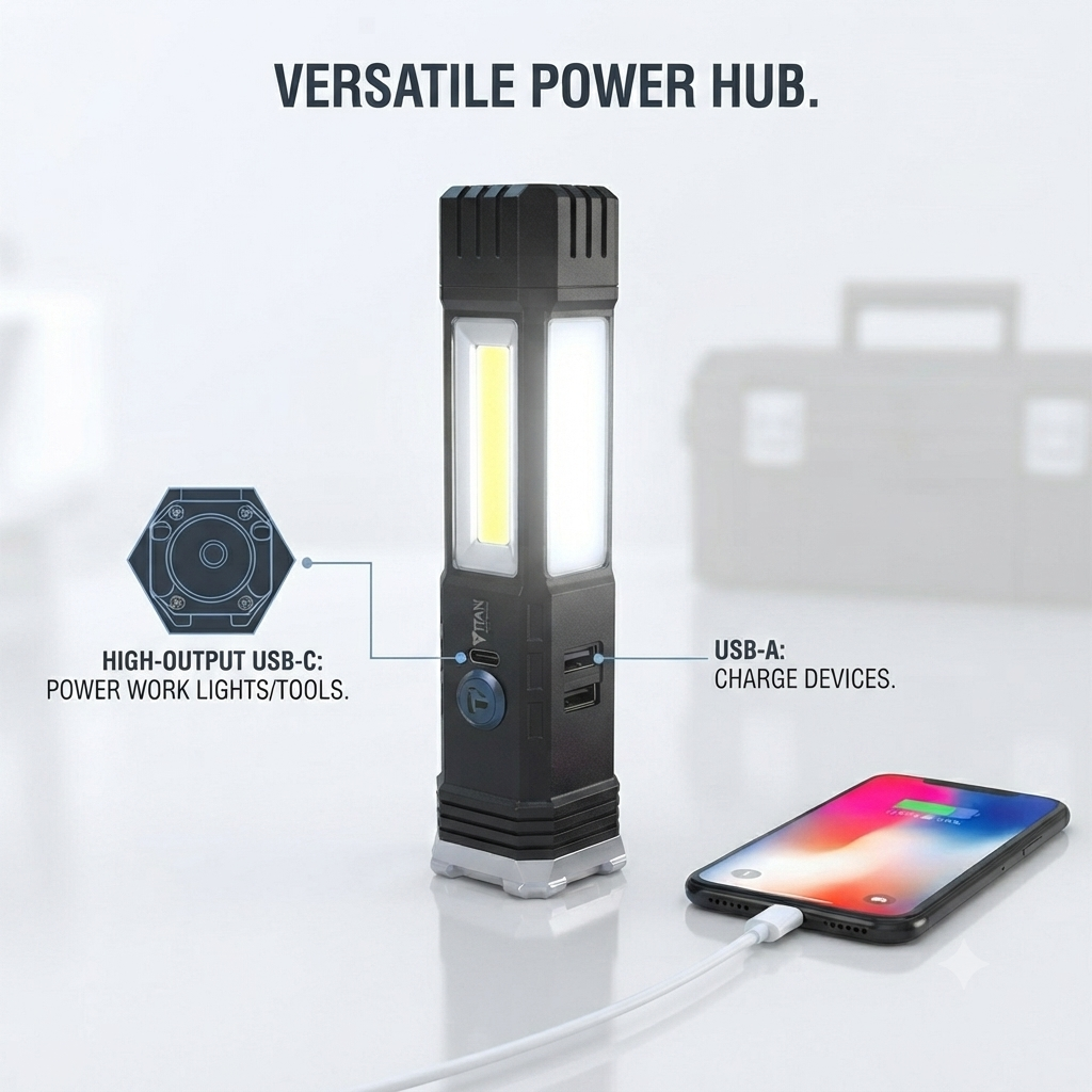 8 in 1 Portable Rechargeable Torch LED Flashlight